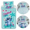 Disney DISNEY Stitch Hawaii DVOJNA bombažna otroška posteljnina z zadrgo, 100% BOMBAŽ 140x200+70x90 cm OEKO-TEX