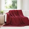 Vidaxl Odeja Bordeaux rdeča 240 x 220 cm Flis