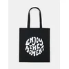 Sinsay - Platnena shopper torba sa natpisom - crno