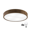 Brilagi - LED plafonsko svetlo CARVALHO 4xE27/60W/230V hrast/orah, prečnik 57,5 cm