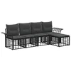 Set vanjskih sofa 5 pcs Crna i tamno siva Poliester