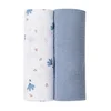 BUBABA by FreeON® Komplet 2 muslin pelene, Blue/White