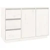 Vidaxl Komoda bela 111x34x75 cm trdna borovina