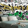 Samolepilna tapeta zeleni Street art napis s spreji - 245x165