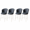 HANAH HOME Set 4 barske stolice Fora Anthracite White