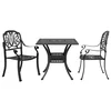 3-dijelni bistro set crni od lijevanog aluminija