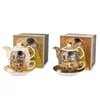 Porcelanski vrč Tea for One s skodelico in krožnikom z motivom Gustava Klimta