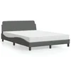 Krevet s madracem Dover tamnosivi 140x190 cm od tkanine