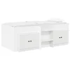 vidaXL Loft posteljni okvir s predalom 3 pcs Bela Konstruiran les