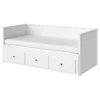HEMNES Dnevni krevet s 3 fioke/2 dušeka, bela/Afjäll srednje tvrdo, 80x200 cm