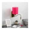 Brilagi - LED zidna lampa NUBILA 1xE27/25W/230V + LED/3W mesing/ružičasta