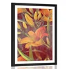 Plakat s paspartujem cvet oranžne lilije - 30x45 silver
