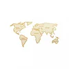 Wallxpert Zidna dekoracija World Map In The Stripes, 120x65cm, Zlatne boje