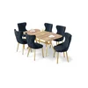HANAH HOME Rasklopivi trpezarijski sto i stolice (7 delova) Esla Hrast Gold Anthracite