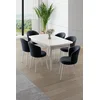 HANAH HOME Rasklopivi trpezarijski sto i stolice (7 delova) Asfel White Anthracite