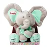 slomart Plush igrača slonček za igro peek-a-boo, bež-mint barve, 24 cm