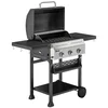Homestar Plinski žar 3 gorilniki BBQ voziček 123x57x102 cm črn