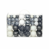 Set božićnih kuglica 100 komada 3/4/6 cm bijeli/sivi