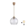 Brilagi - LED luster na lanku R GLASS 1xE27/60W/230V prečnik 25 cm bež/dimno siva
