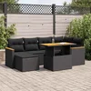 7-dijelni set vrtnih sofa od poliratana s jastucima crni bagrem