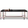 Casa Padrino luxury dining table black/copper 240 x 100 x H. 75 cm - Rectangular dining room table with marble top - Dining room furniture - Luxury furniture - Luxury dining room furnishings