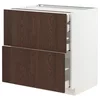 METOD / MAXIMERA Pod.orm.2front/2dnj/1srd/1vis.fiok, bela/Sinarp smeđa, 80x60 cm