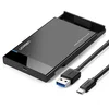 2.5 HDD ohišje USB-C vhod črno - box
