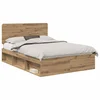 Vidaxl Konstrukcija postelje Oreh 140 x 190 cm Masivno borovo les