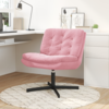 vidaXL Vrtilna sproščujoča stol z blazino Drugo Roza 63 x 75 x 76 cm Žamet