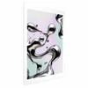 shumee Plakat - Metallic Fluidities - abstraktne srebrne oblike na mint-vijolični podlagi