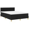 Vidaxl LED Box Spring Postelja z LED trakami Črna 140 x 190 cm blago
