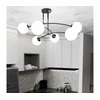 Luster na štapu PREGOS 6xE14/10W/230V crna/bela