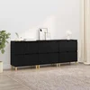 Komode 3 pcs Crni hrast 60 x 35 x 70 cm Konstruirano drvo