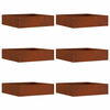 vidaXL Robovi trave 6 pcs Rjav 50 x 50 x 13 cm Vremensko odporno jeklo