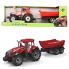 Traktor z rdečo prikolico