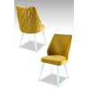 Hanah Home Set stolica Pufi, 48x90x43 cm, 4 komada, Belo-žute