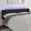 Vidaxl LED posteljno vzglavje črno 203x16x78/88 cm blago