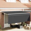 Skrovita tenda Antracit 350 x 200 cm Poliester i aluminij