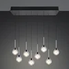 Trio Lighting LED-visoka svetilka Calista, krom, dolžina 90 cm, kovina/steklo, 8 žarnic - Dnevna soba/jedilnica - Sodobni - krom, prozorno, belo