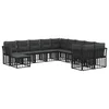 Set vanjskih sofa 11 pcs Crna i tamno siva Poliester
