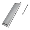 Priklopna postaja USB-C => 3x USB 3.0 tip A USB-C PD 100W 2x HDMI VGA RJ45 11 izhodov srebrn LogiLink (UA0373)