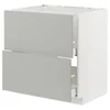 METOD / MAXIMERA Pod.element sudop. i 2front/2fioke, bela/Havstorp svetlosiva, 80x60 cm