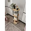 HANAH HOME Polica za knjige Bookcase 4 Floors Round Hrast