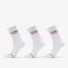 Nogavice Footshop Basic Crew Socks 3-Pack White (Red Logo) 36-38