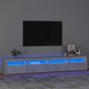 TV omarica z LED lučkami betonsko siva 240x35x40 cm