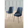 Hanah Home set trpezarijskih stolica Newa 8 kom, antracit tkanina Babyface, hromirane metalne noge