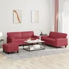 3-dijelna sofa garnitura vino crvena umjetna koža