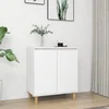 Komoda s drvenim nogama bijela 60x35x70 cm konstruirano drvo