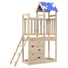 Vidaxl Igralna stolpnica Rjava 110,5 x 52,5 x 215cm Masivno borovo les