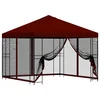 Vidaxl Vrtni gazebo s stranskimi stenami 3 x 3 m Burgundija